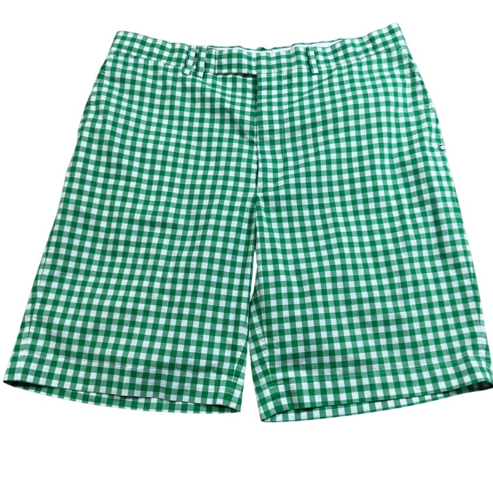 RLX‎ Ralph Lauren Golf Shorts Mens 36 Green Gingham Excellent Plaid Check RLX